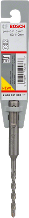 Broca para berbequim de impacto Bosch SDS plus-3 de 5 mm para maior durabilidade.