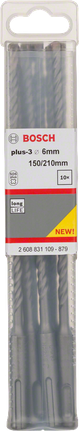 Conjunto de brocas para berbequim de impacto Bosch Plus-3 de 6 mm.