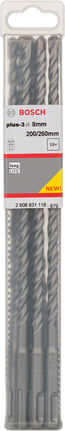Broca para berbequim de impacto Bosch SDS plus-3 de 8 mm (embalagem).