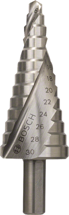 Broca escalonada Bosch HSS de 6 a 30 mm para uma furação precisa.