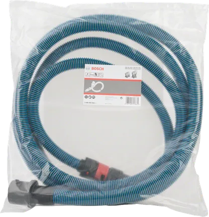 Mangueira antiestática Bosch com encaixe de baioneta e adaptador.