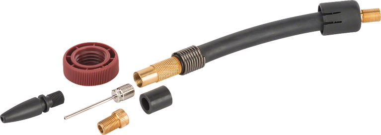 Conjunto de carregador Bosch para bombas pneumáticas, adaptadores variados.