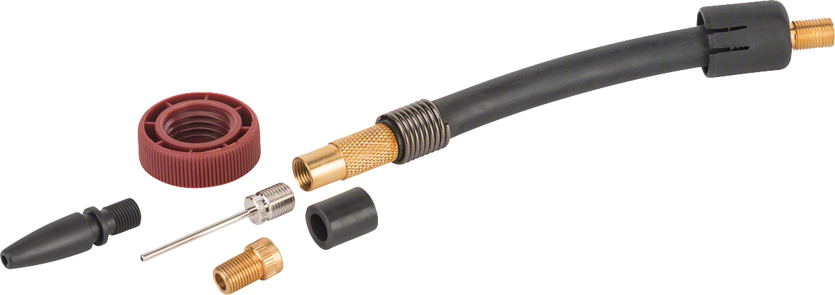 Conjunto de carregador Bosch para bombas pneumáticas, adaptadores variados.
