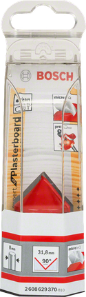 Broca Bosch Expert para madeira com ranhura em V, 31,8 mm, 90°.