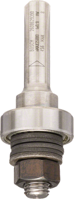 Haste Bosch para fresa de ranhurar com haste de 8 mm e guia com rolamento de esferas.