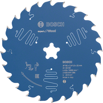 Lâmina de serra circular Bosch Expert for Wood, 24 dentes.