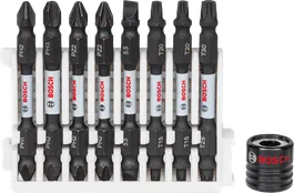 Conjunto de pontas de chave de fendas Bosch Impact Control, 9 peças sortidas.
