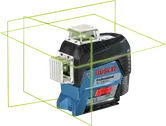 Ferramenta de nivelamento a laser Bosch GLL 3-80 CG com raios verdes.