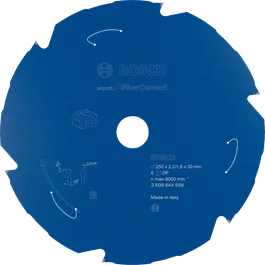 Lâmina de serra circular Bosch Expert para fibrocimento, com 250 mm de diâmetro.