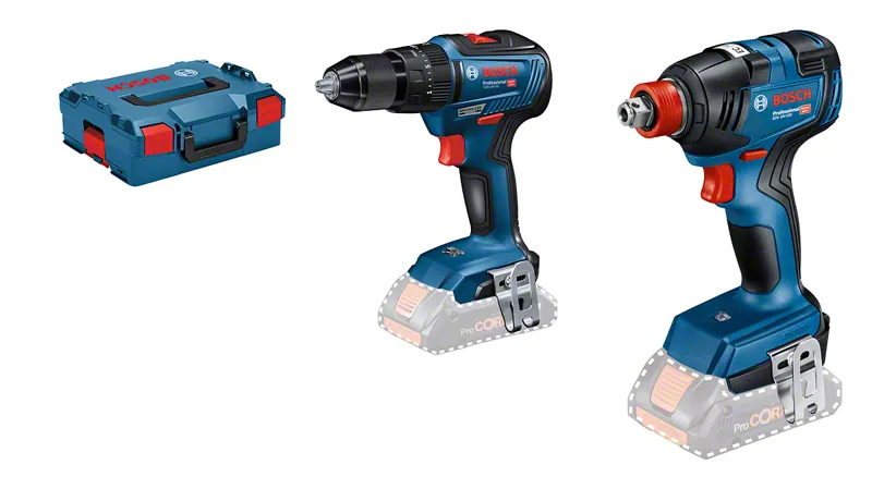 Conjunto de berbequins sem fio Bosch GDX 18V-200 e GSB 18V-55.