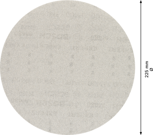Rede de lixa Bosch EXPERT M480 de 225 mm para lixadoras de gesso cartonado.