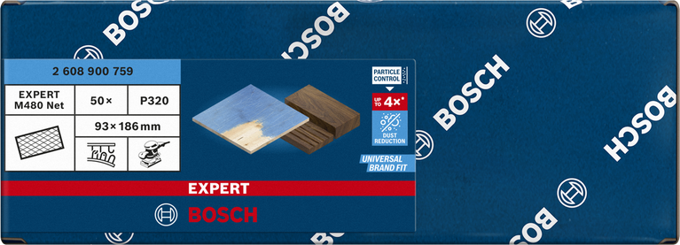 Rede de lixa Bosch EXPERT M480 93×186 mm 50 peças P320.