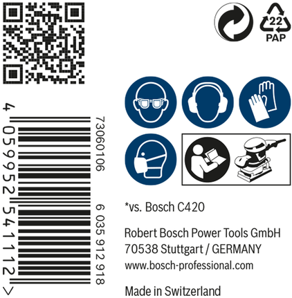 Rede de lixa Bosch EXPERT M480 115 x 230 mm.