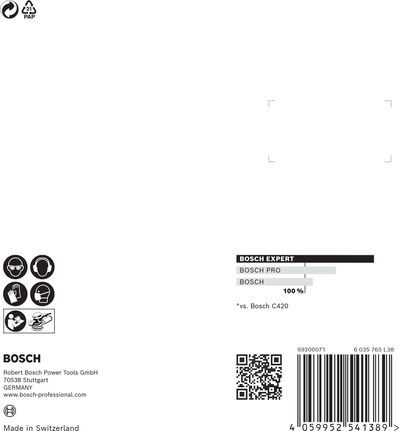 Lixa Bosch EXPERT C470 115 mm 320 G, embalagem de 5 unidades.