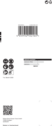 Lixa Bosch EXPERT C470 80x133 mm G 60, embalagem de 10 unidades.