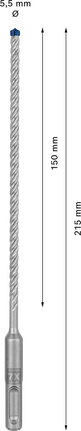 Broca de martelo Bosch EXPERT SDS plus-7X 5,5x150 mm.
