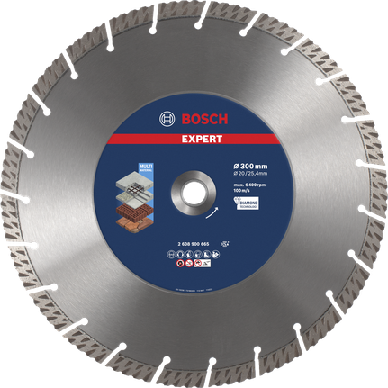 Disco de corte diamantado Bosch EXPERT MultiMaterial 300 mm.