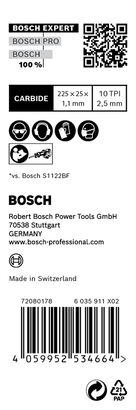 Lâmina de serra alternativa Bosch EXPERT S 1155 HHM, 10 unid.