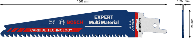 Lâmina de serra alternativa Bosch EXPERT Multi Material 956 XHM.