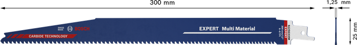 Lâmina de serra alternativa Bosch EXPERT Multi Material de 300 mm.