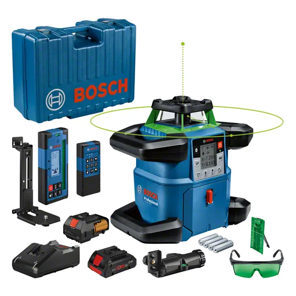 Ferramenta de nivelamento a laser Bosch GRL 650 CHVG com acessórios.