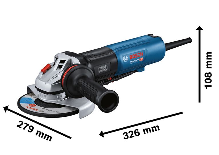 Rebarbadora Bosch GWS 17-150 PS com cabo ergonómico.