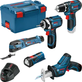 Conjunto de ferramentas profissionais sem fios Bosch 12 V com L-BOXX.