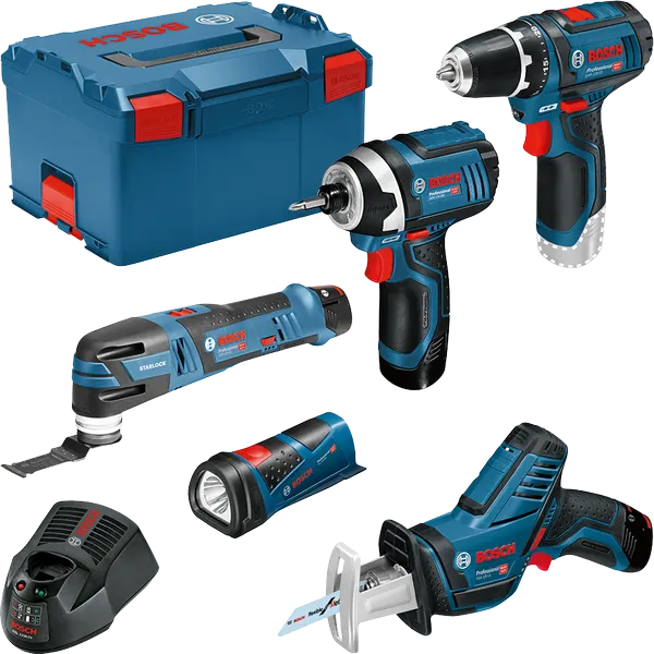 Conjunto de ferramentas profissionais sem fios Bosch 12 V com L-BOXX.