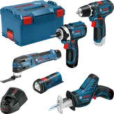 Conjunto de ferramentas profissionais sem fios Bosch 12 V com L-BOXX.