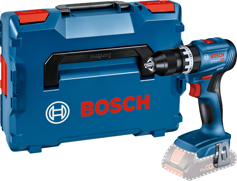 Berbequim sem fio Bosch GSB 18V-45 com mala de transporte.