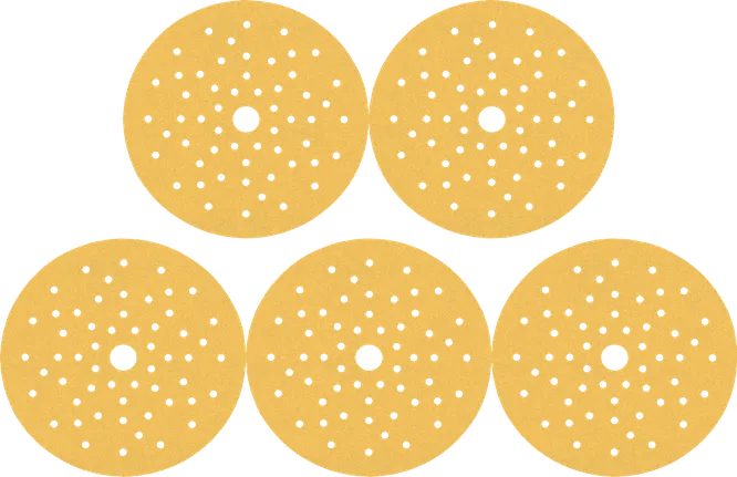 Conjunto de discos de lixa Bosch com extração de pó multi-orifício.
