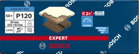 Lixa Bosch EXPERT C470 P120, embalagem de 50 unidades, para madeira.