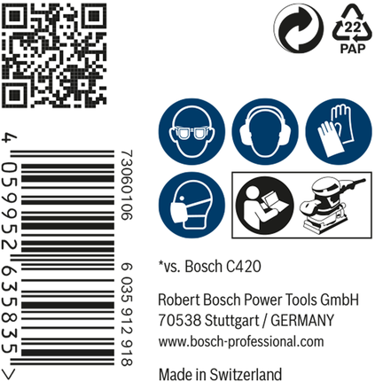 Embalagem da rede de lixa Bosch EXPERT M480.
