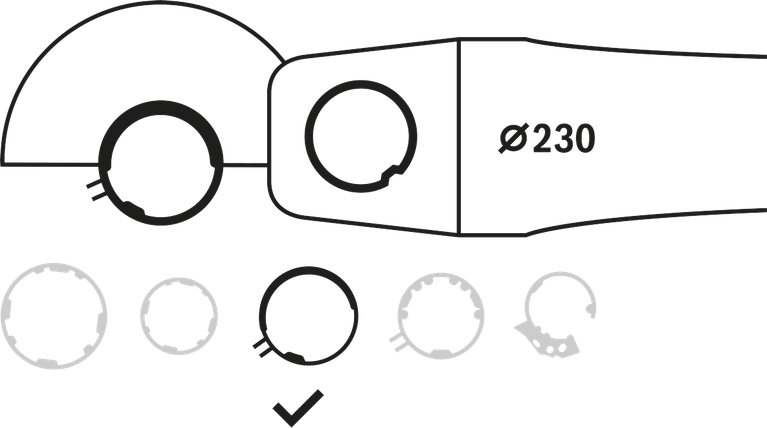 Proteção combinada Bosch de 230 mm para rebarbadora.