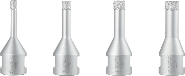 Conjunto de brocas cerâmicas para perfuração a seco Bosch PRO, 4 diâmetros.