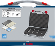 Conjunto de brocas cerâmicas para perfuração a seco Bosch PRO, 4 peças em estojo.