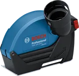 Protetor de extração de pó Bosch GDE 125 EA-S para rebarbadoras angulares.