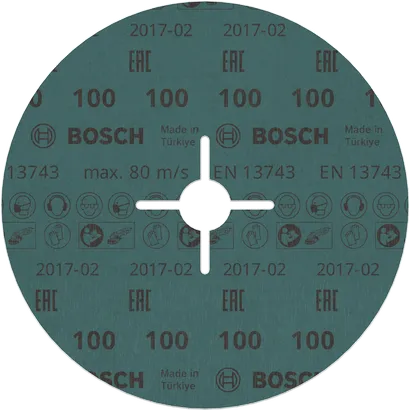 Disco de fibra Bosch PRO R780 180 mm G100 para retificação.