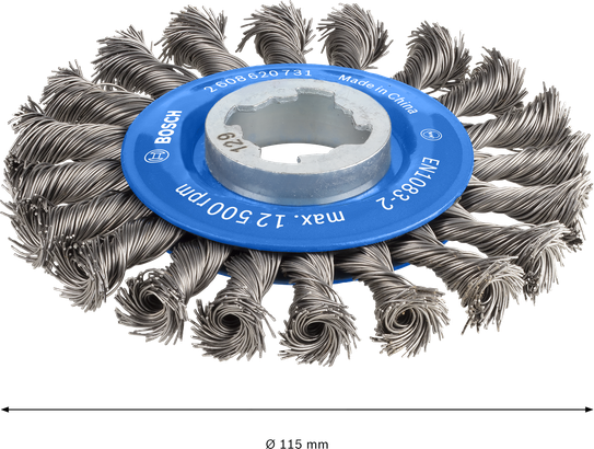 Disco de arame Bosch PRO Metal Heavy X-Lock, com 115 mm de diâmetro.