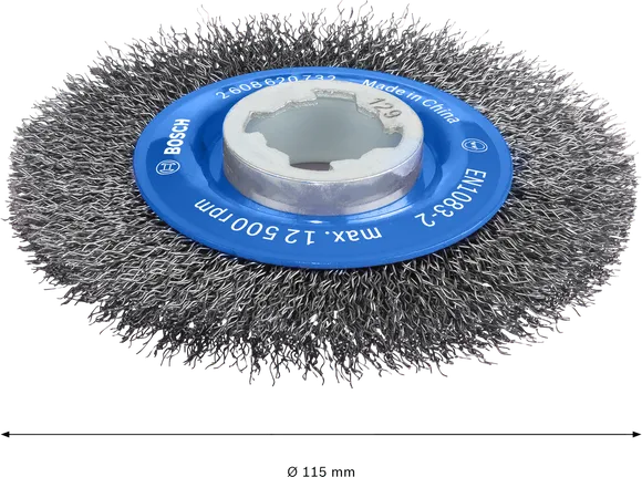 Disco de arame Bosch PRO Metal Clean X-Lock, com 115 mm de diâmetro.