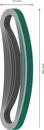 Lixa de correia Bosch PRO Y580 13x457mm G40, embalagem de 10 unidades.