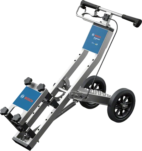 Carrinho de acessórios do sistema Bosch GHT 130 com rodas grandes.