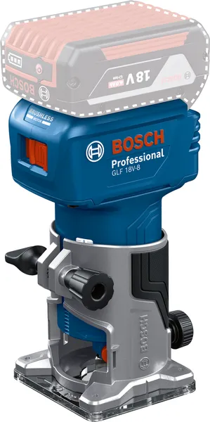 Router Bosch GLF 18V-8 com motor sem escovas.