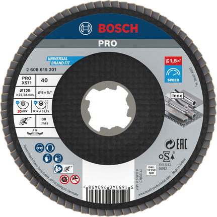 Disco de Bosch PRO X571 angular de 125 mm G40 X-Lock.