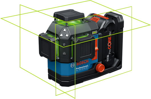 Ferramenta de nivelamento a laser Bosch GLL 18V-120-33 CG com alcance de 120 m.