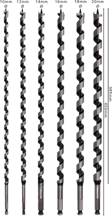 Conjunto de brocas para madeira Bosch PRO L450, conjunto de 6 peças.