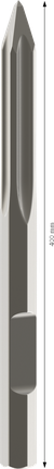 Cinzel Bosch PRO HEX 28-5C pontiagudo, com 400 mm de comprimento.