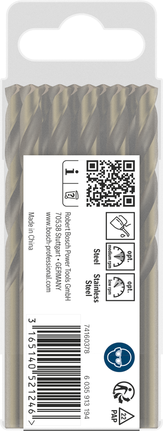 Conjunto de brocas helicoidais Bosch PRO em aço inoxidável HSS-Co.