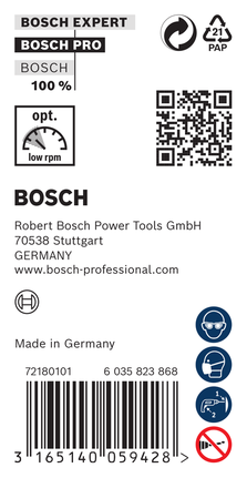 Etiqueta da broca de instalação Bosch PRO Wood HSS.