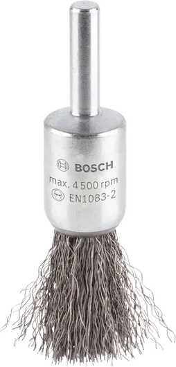 Escova de limpeza em metal Bosch PRO com haste reta de 15 mm.